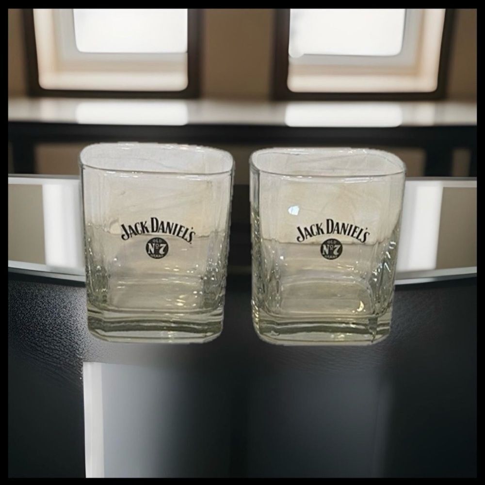 Jack Daniel's No 7 Squared Whiskey Glasses Set of 2